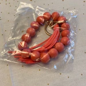 Coral Key Ring Bracelet